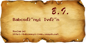 Babcsányi Iván névjegykártya